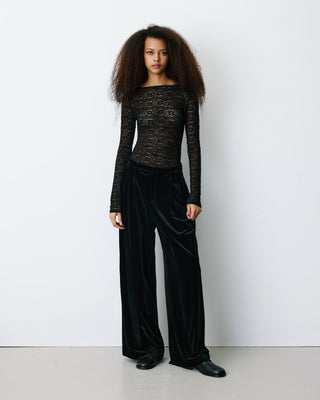 Long-sleeve lace bodysuit noir Bolero