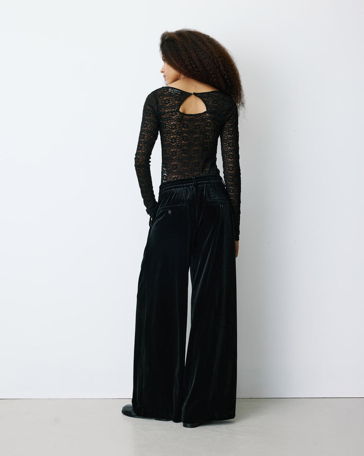 Long-sleeve lace bodysuit noir Bolero