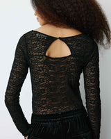 Long-sleeve lace bodysuit noir Bolero