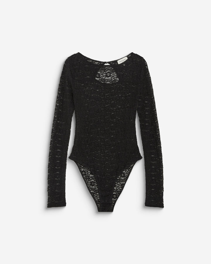 Long-sleeve lace bodysuit noir Bolero