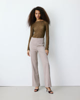 Body seconde peau en dentelle manches longues olive Bolero