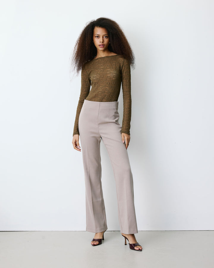 Body seconde peau en dentelle manches longues olive Bolero