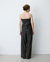 Top a bustier in misto lana a righe cioccolato Burton