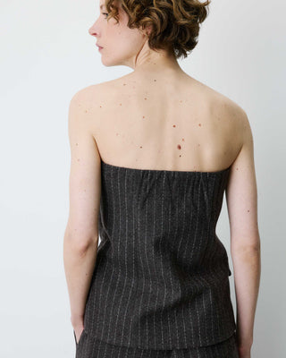 Bustier en laine mélangée à rayures chocolat Burton