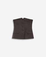 Top a bustier in misto lana a righe cioccolato Burton