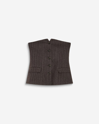 Bustier en laine mélangée à rayures chocolat Burton