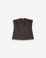 Top a bustier in misto lana a righe cioccolato Burton
