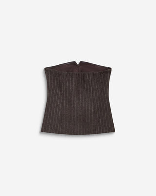 Bustier en laine mélangée à rayures chocolat Burton