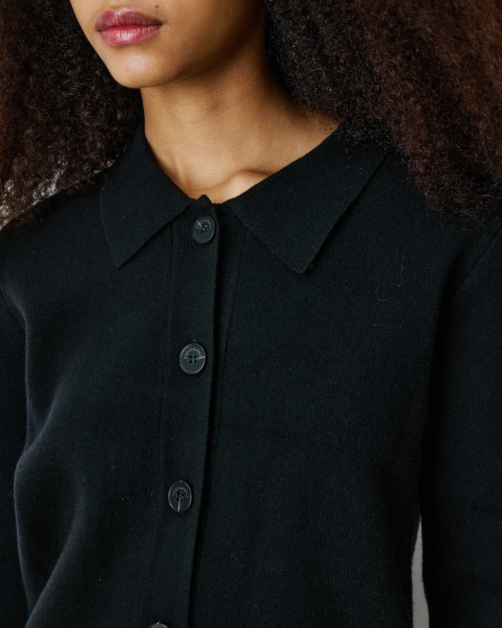 Gilet en maille poignets fausse fourrure noir Bambino