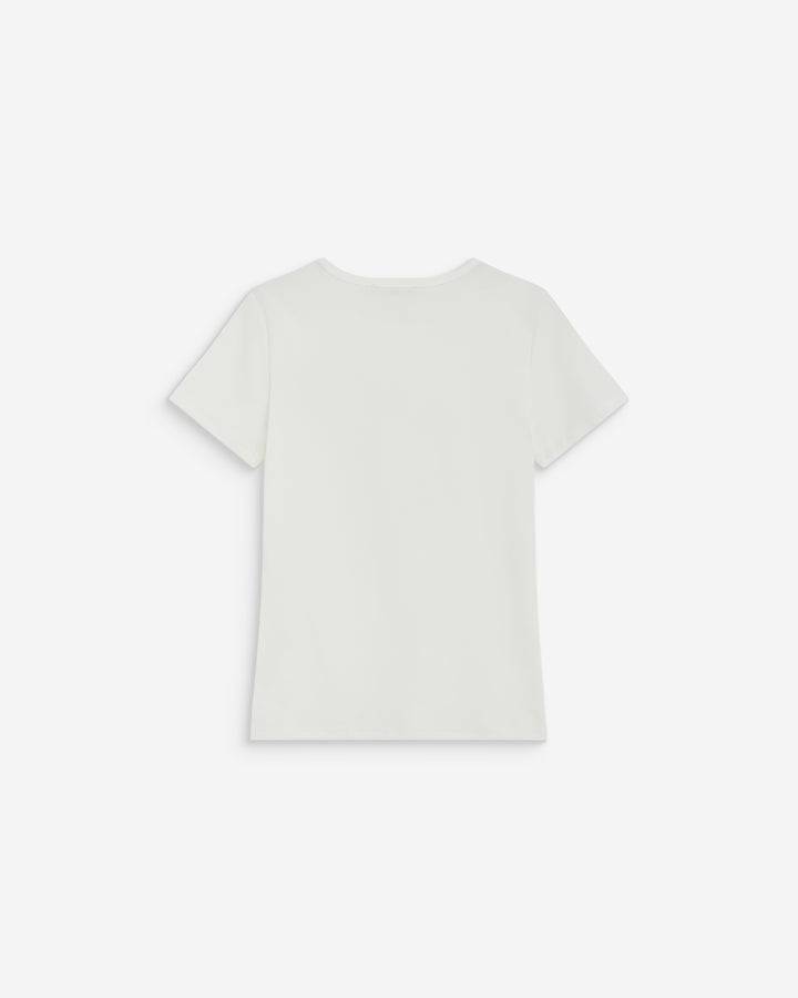 Camiseta de algodón con mensaje ivoire Bubble