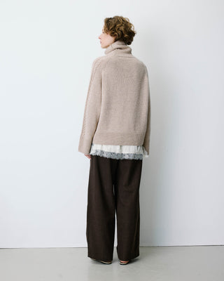 Oversized cable-knit turtleneck jumper grege Bastille