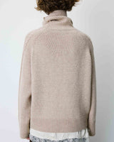 Oversized cable-knit turtleneck jumper grege Bastille
