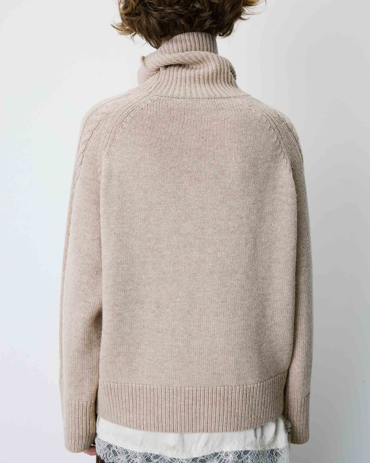 Oversized cable-knit turtleneck jumper grege Bastille