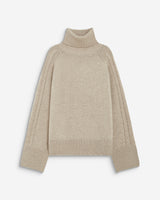 Oversized cable-knit turtleneck jumper grege Bastille