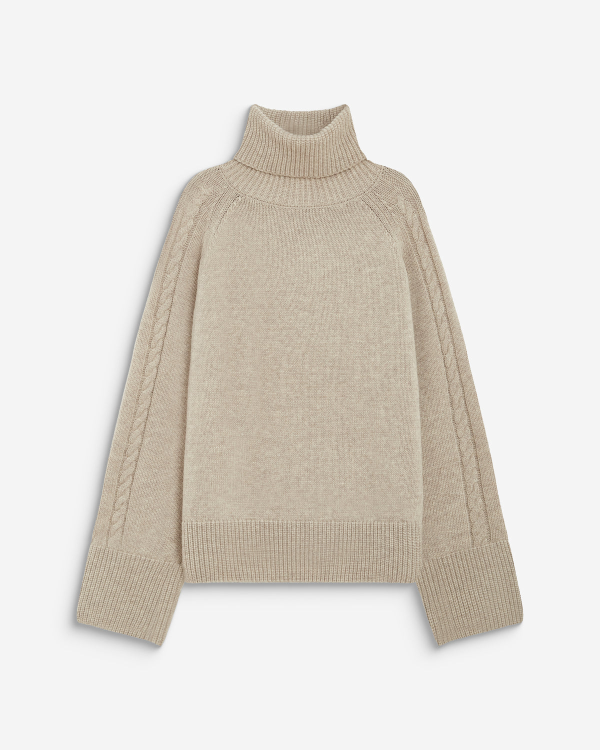 Oversized cable-knit turtleneck jumper grege Bastille
