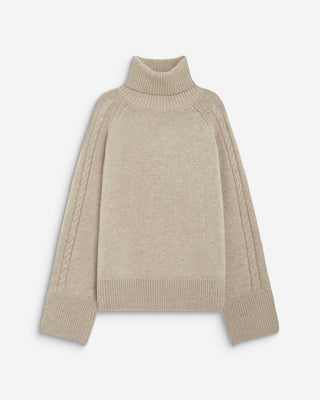 Oversized cable-knit turtleneck jumper grege Bastille