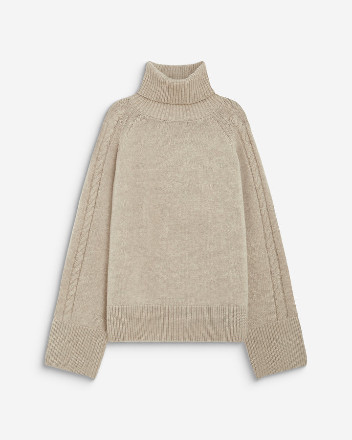 Oversized cable-knit turtleneck jumper grege Bastille