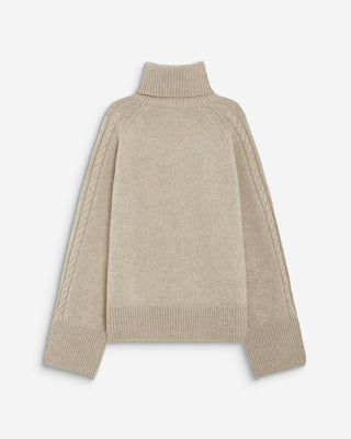 Oversized cable-knit turtleneck jumper grege Bastille