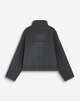 Wool-blend short coat with high collar anthracite Blanca