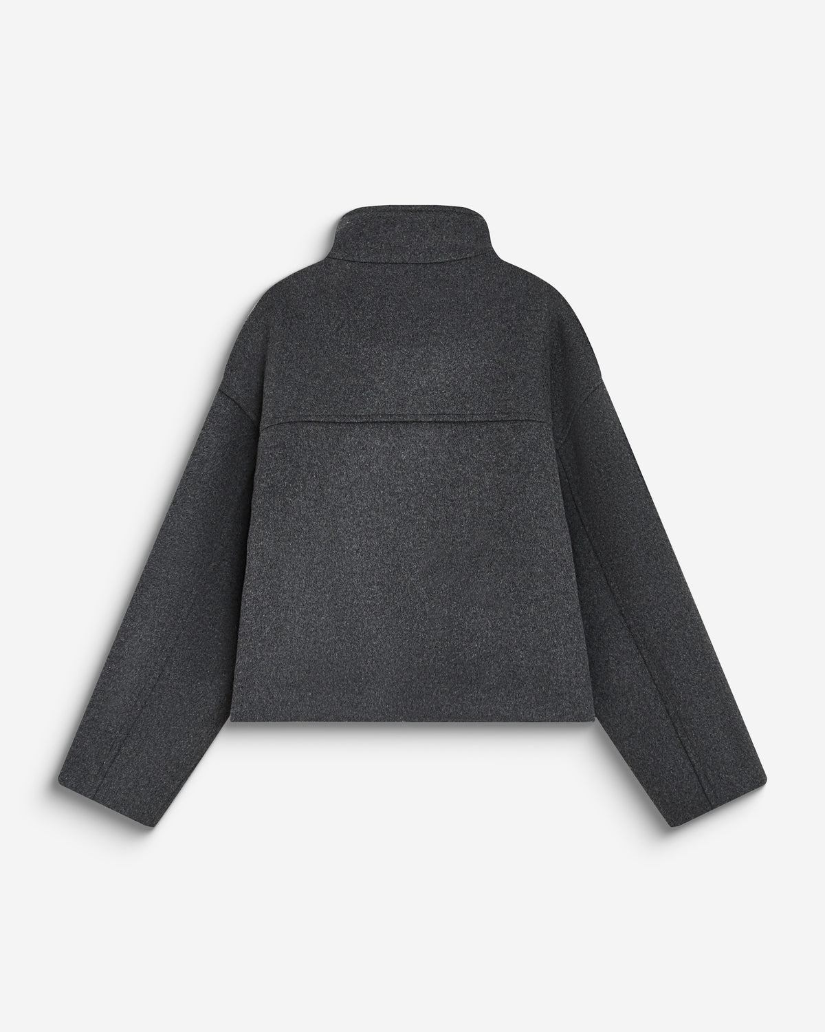Wool-blend short coat with high collar anthracite Blanca