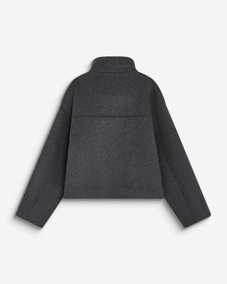 Wool-blend short coat with high collar anthracite Blanca