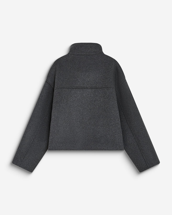 Wool-blend short coat with high collar anthracite Blanca