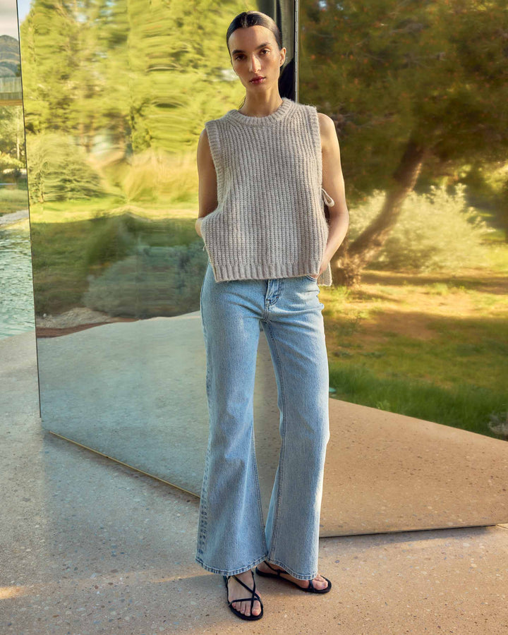 Jean flare délavé taille mi haute skyblue Joseph