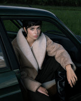 Suede coat beige pink Swan