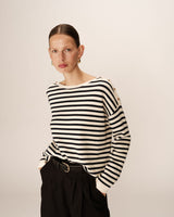Striped sweater ecru Pachamama_12897