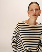 Striped sweater ecru Pachamama_12897