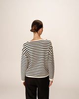 Striped sweater ecru Pachamama_12897