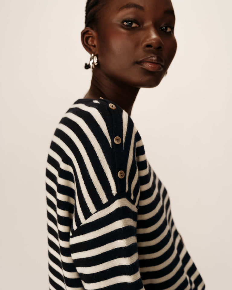 Blouse Rayée Marinière Multicolore 123 - Taille 40 En Viscose, Occasion Très Bon état