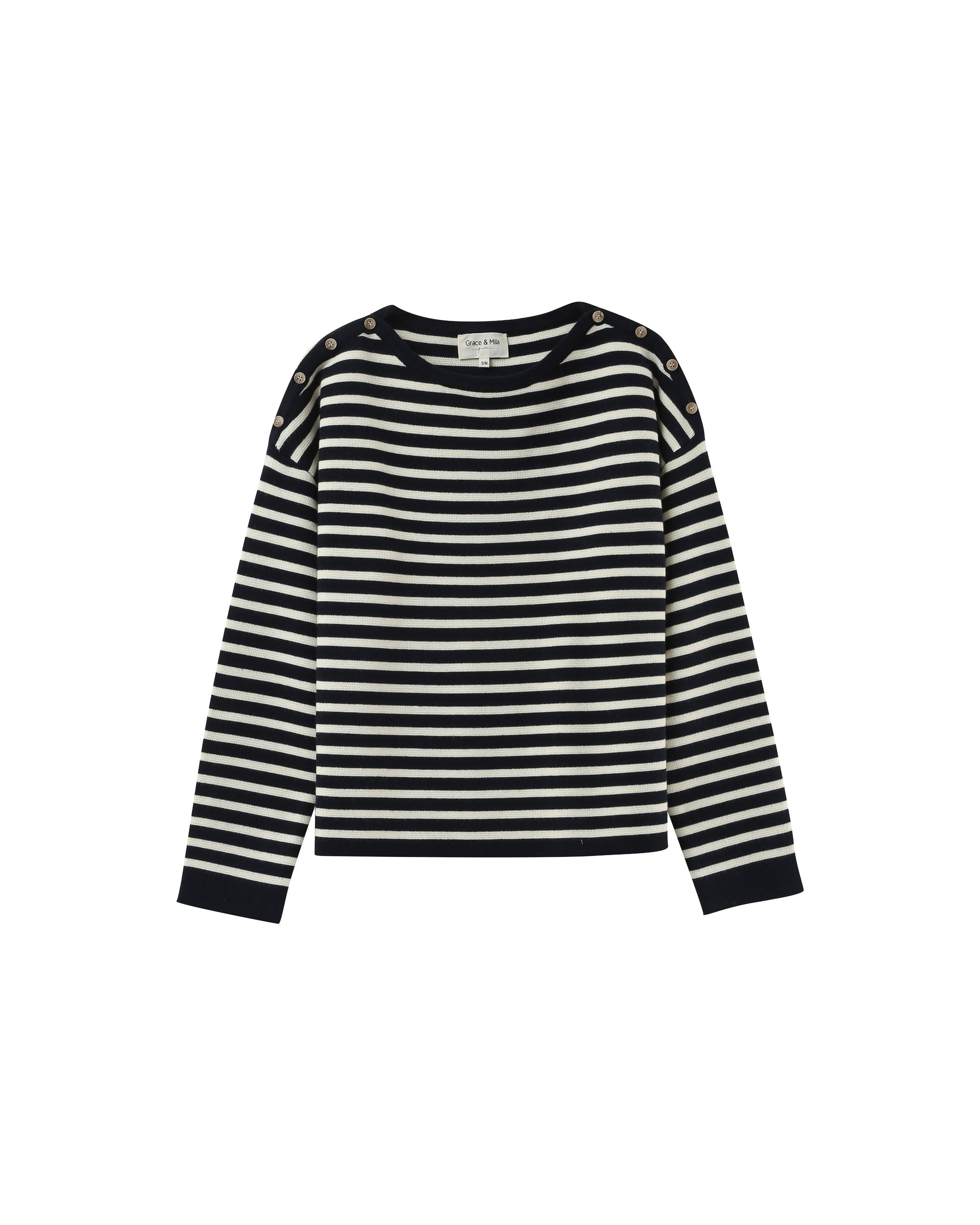 Striped sweater navy Pachamama_12897