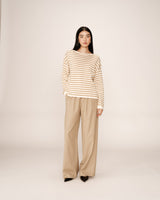 Striped sweater gold Pachamama_12897