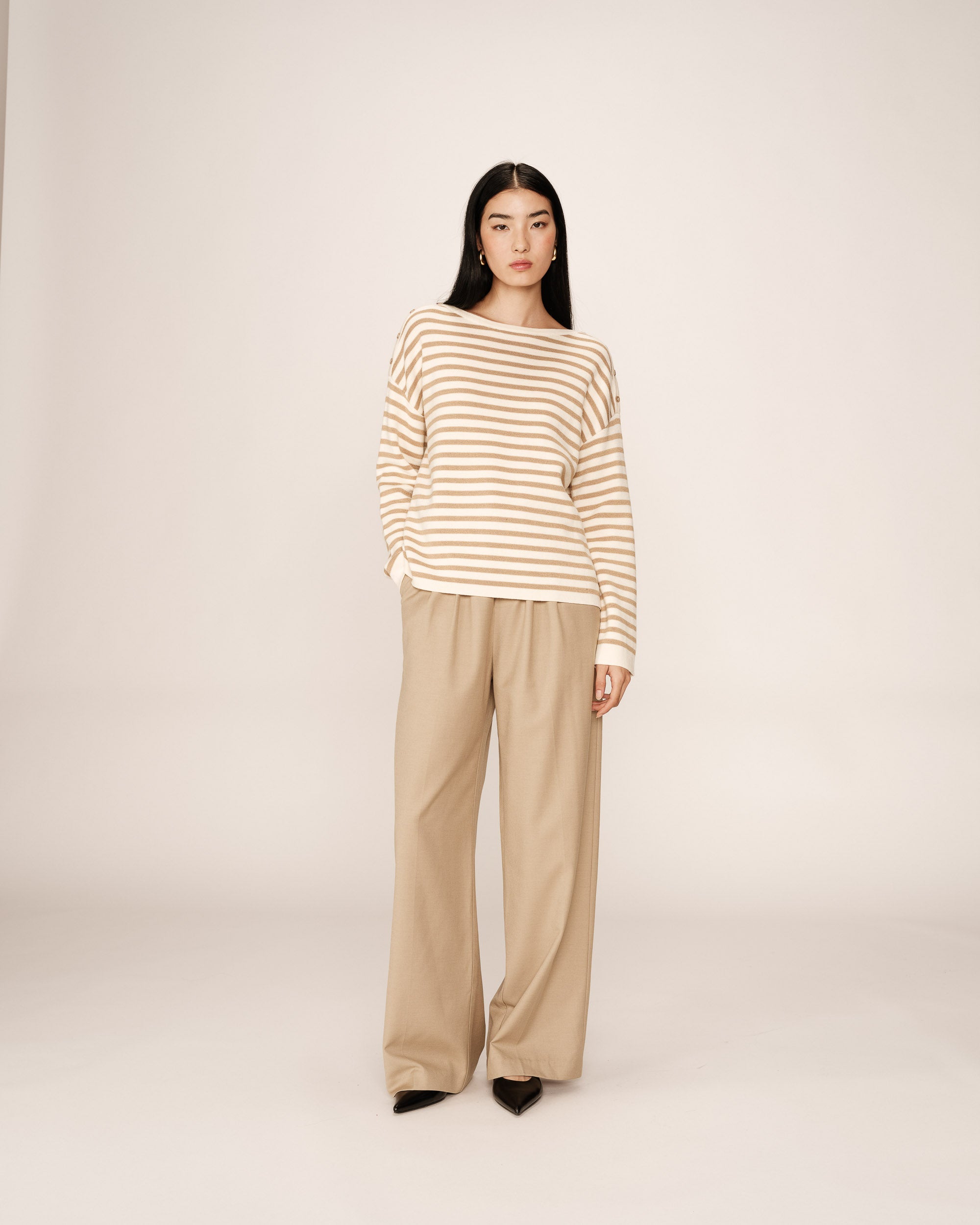 Striped sweater gold Pachamama_12897