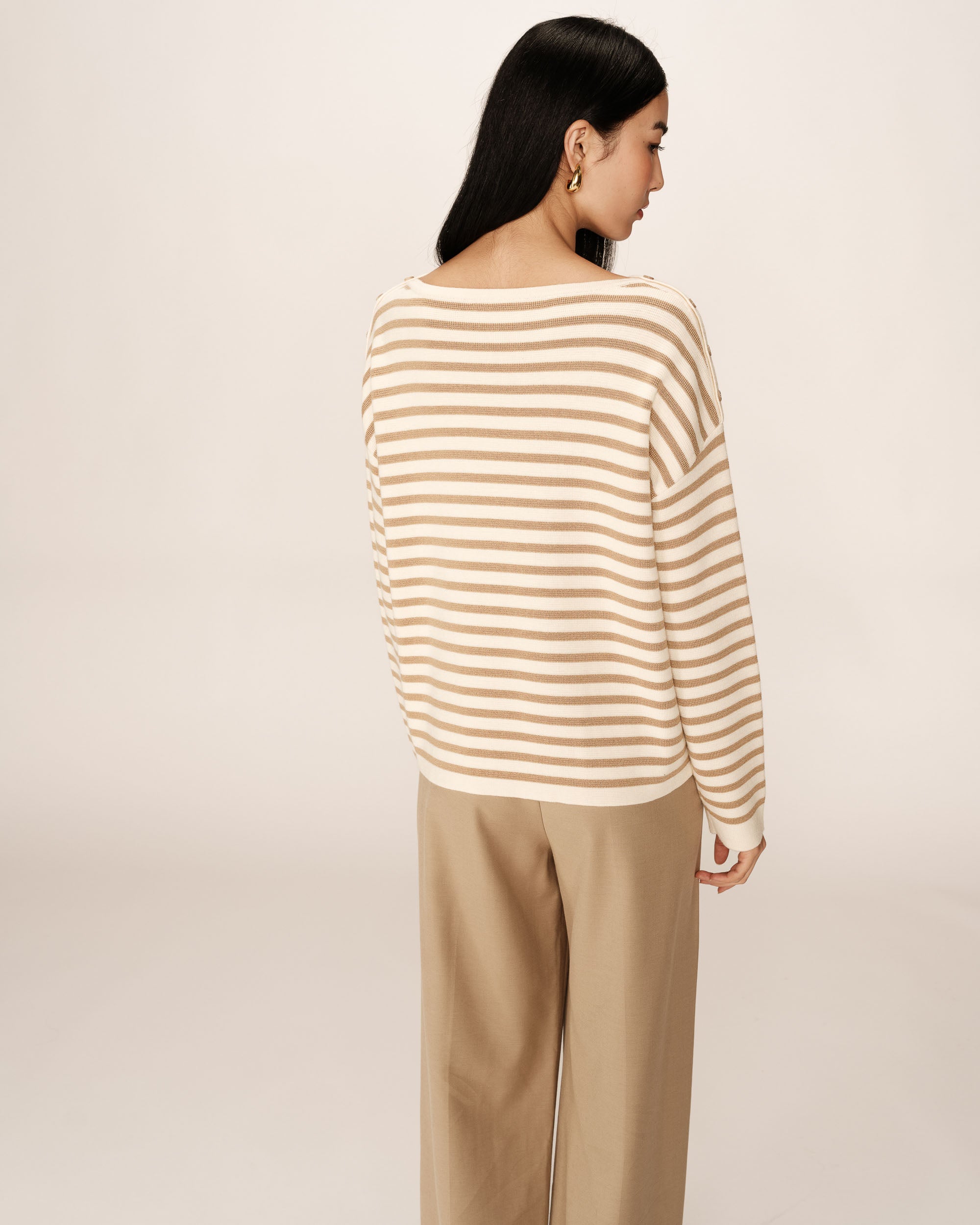 Striped sweater gold Pachamama_12897