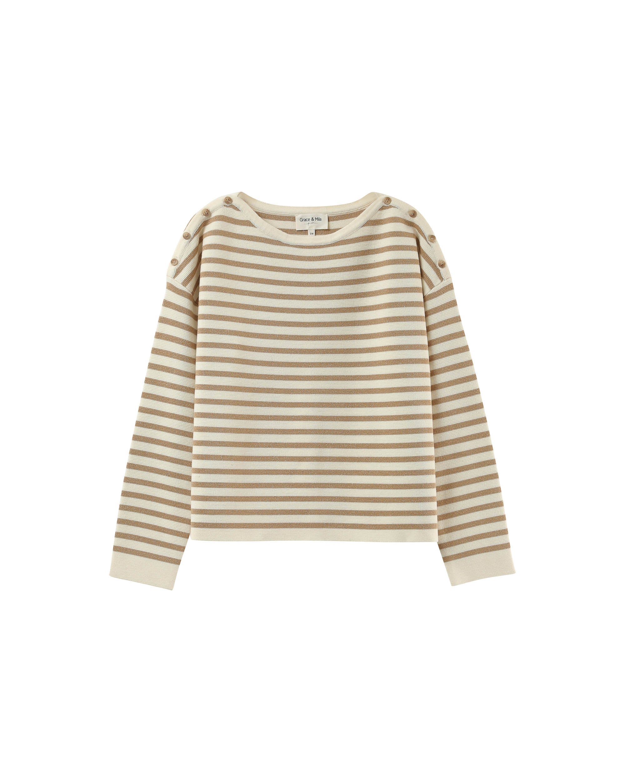 Striped sweater gold Pachamama_12897