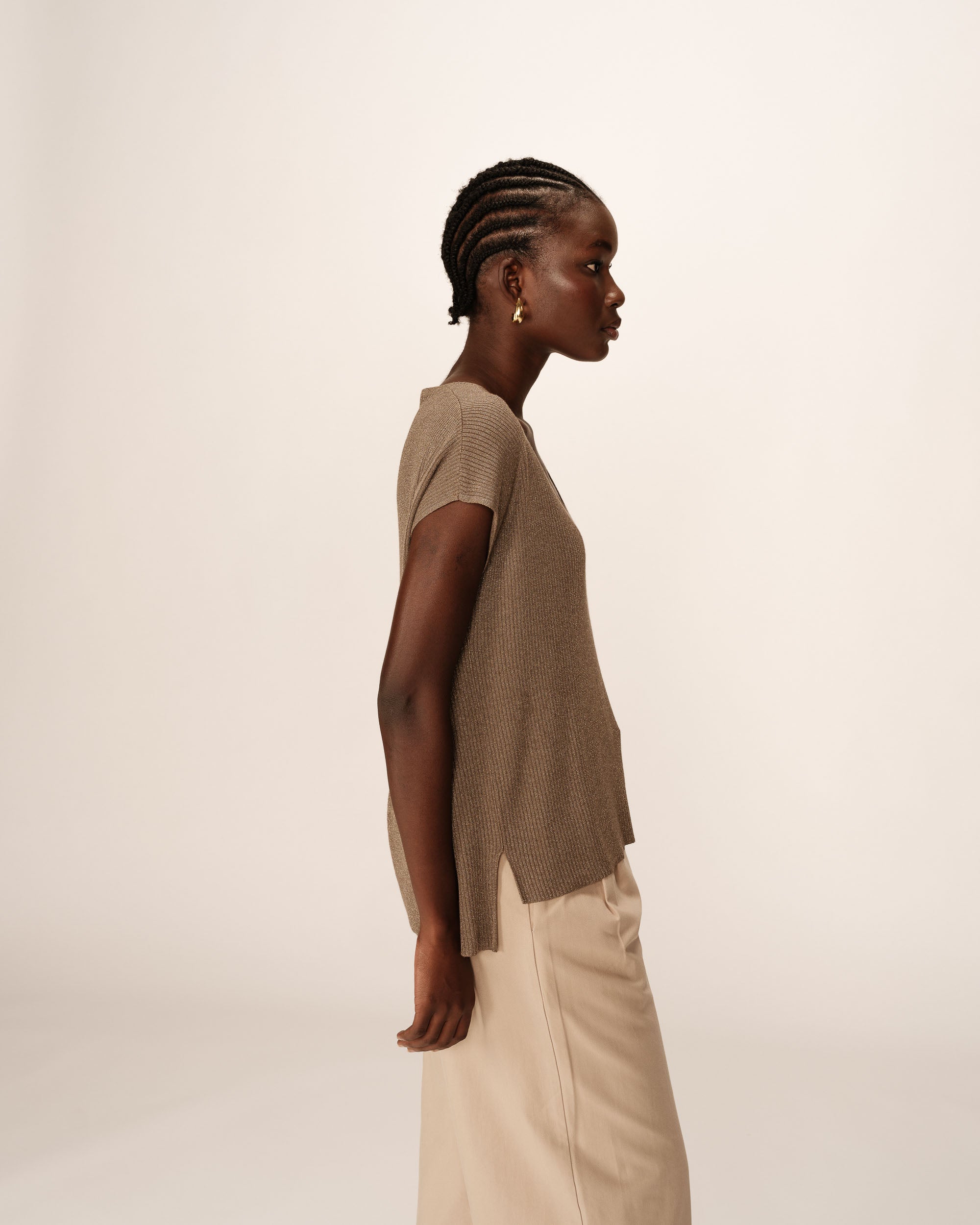 Lurex sweater khaki Pacino_12876