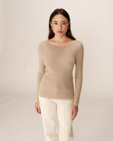 Fine knit sweater beige Pacome_12868
