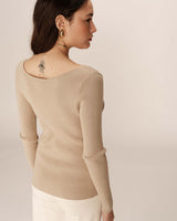 Fine knit sweater beige Pacome_12868