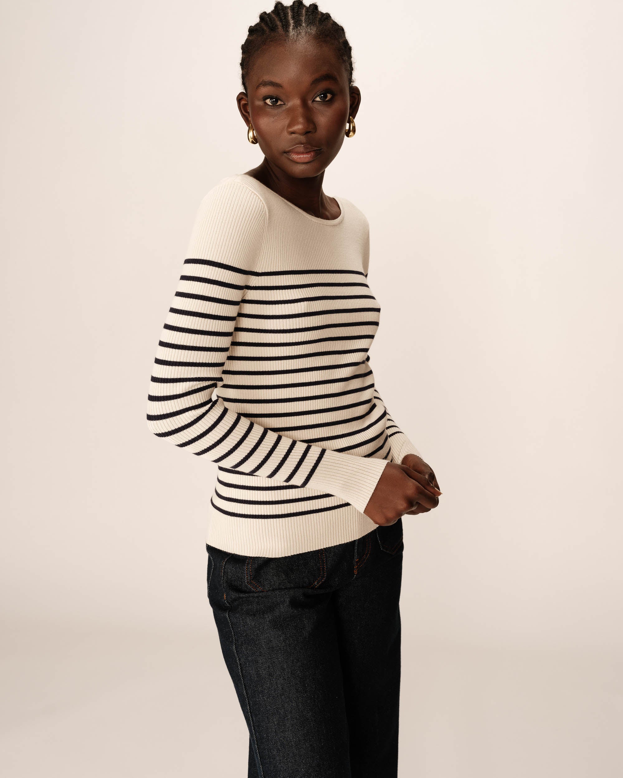 Fine knit sweater navy Pacome_12868