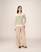 Fine knit sweater green Pacome_12868