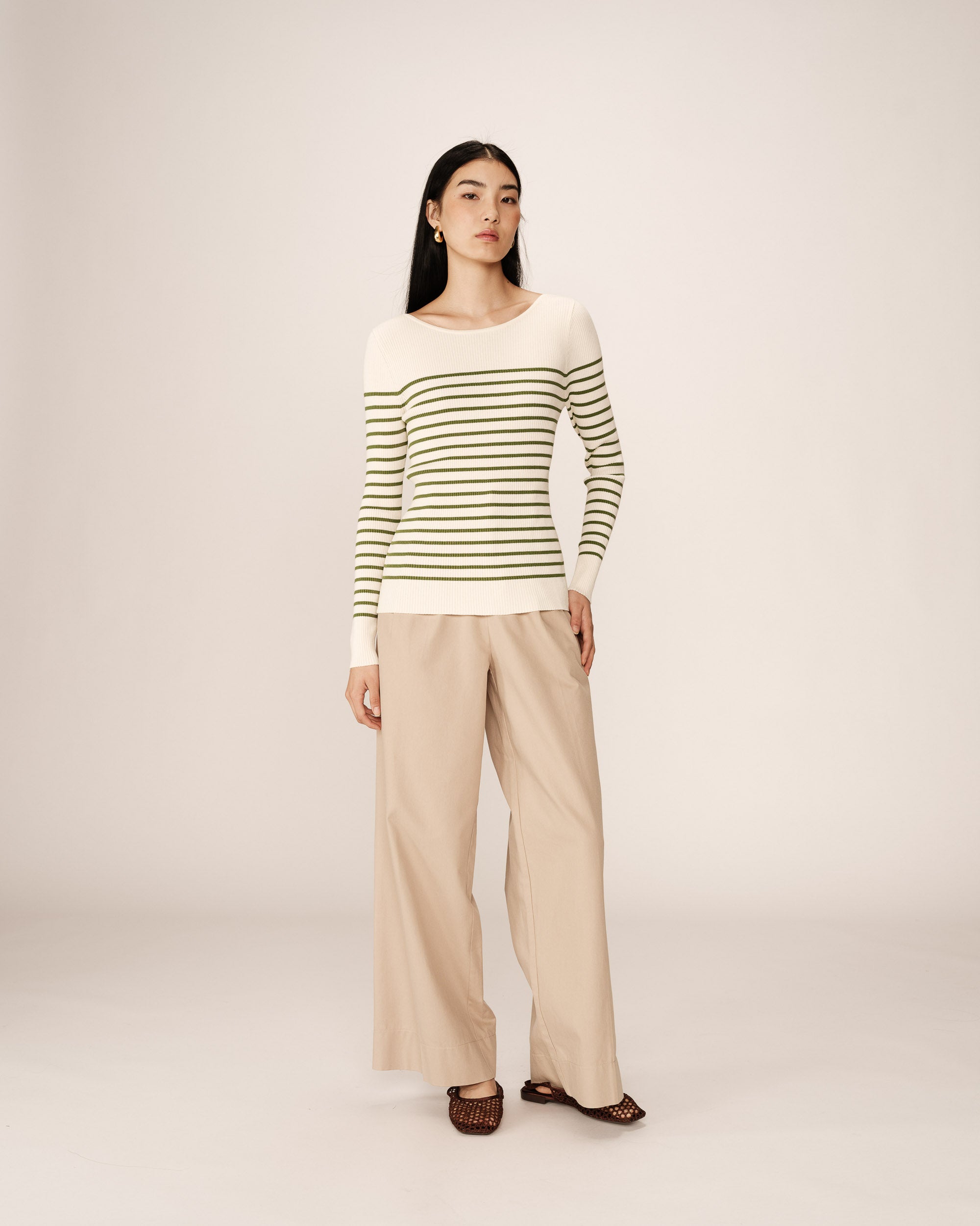 Fine knit sweater green Pacome_12868