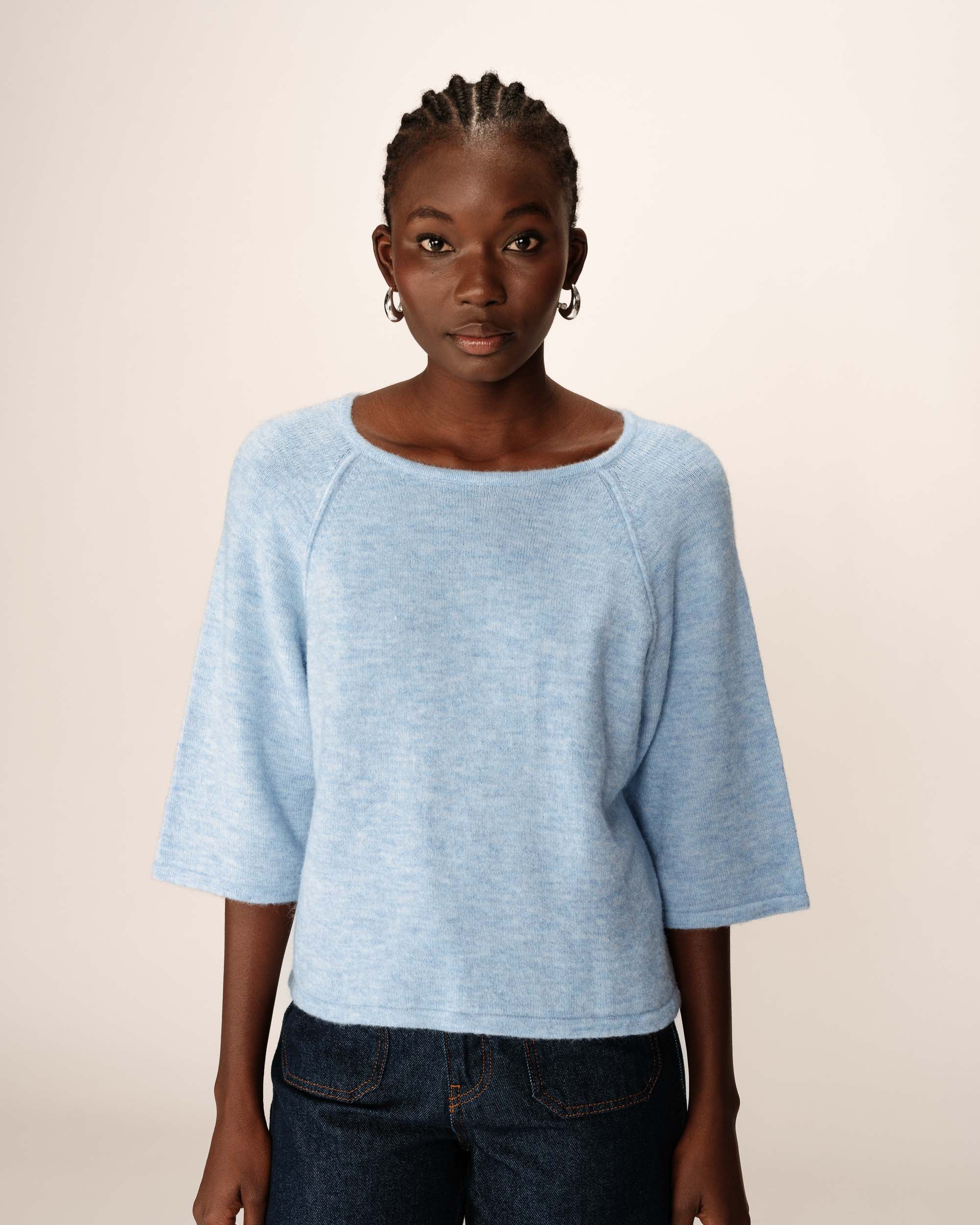 Wool and mohair sweater sky Paco_13165