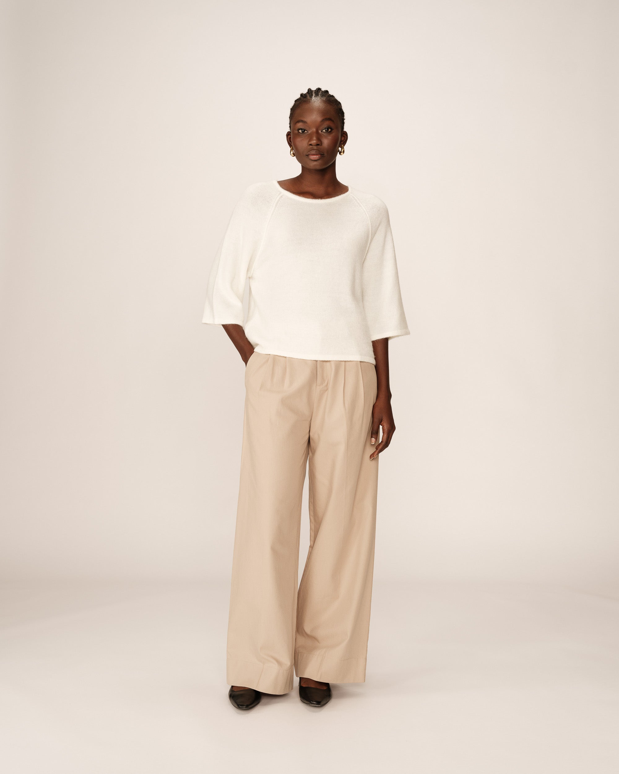 Wool and mohair sweater ecru Paco_13165