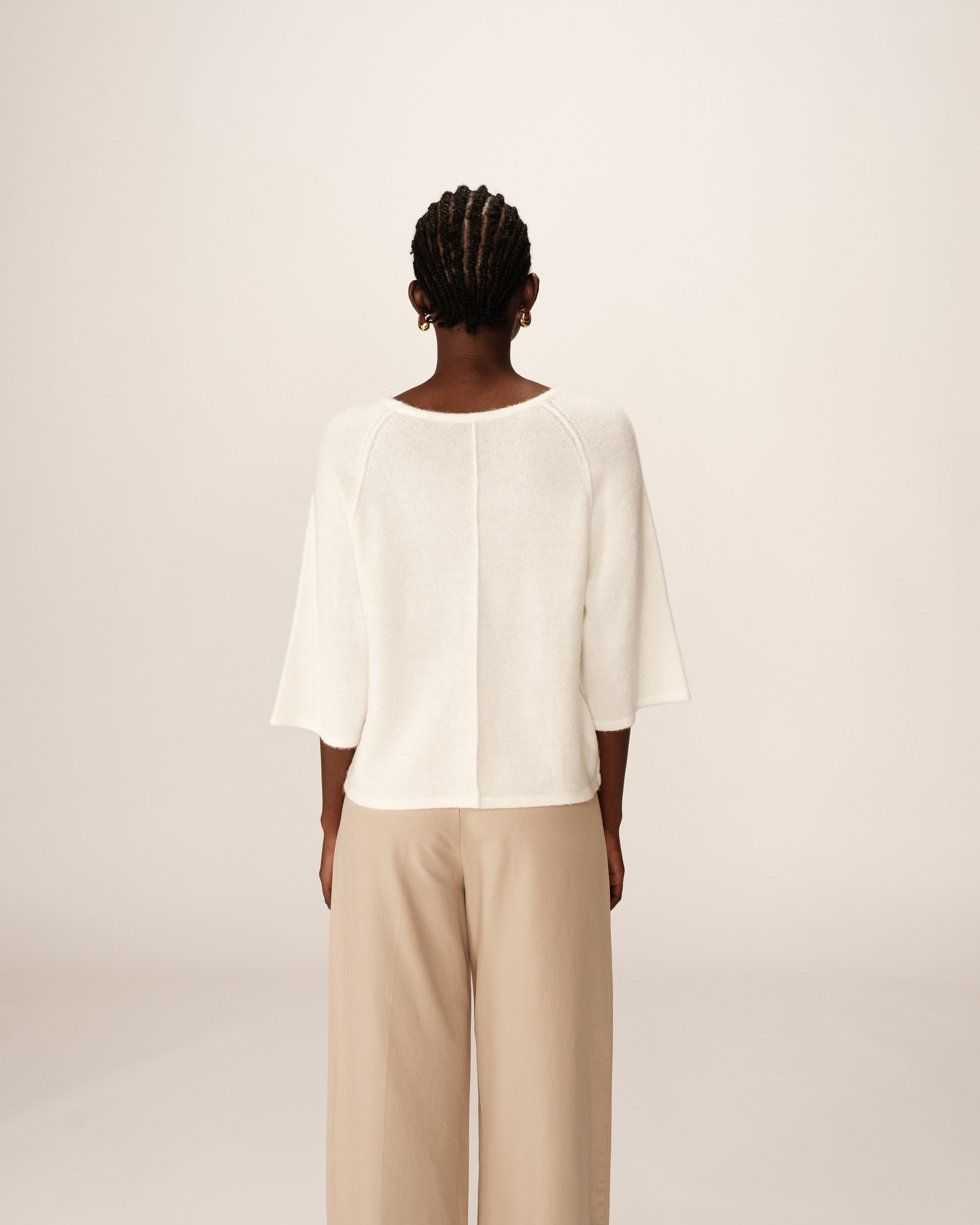 Wool and mohair sweater ecru Paco_13165