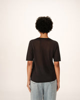 Fine knit v-neck top anthracite Padoue_12892