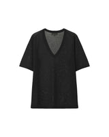 Fine knit v-neck top anthracite Padoue_12892