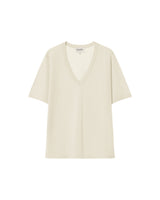 Fine knit v-neck top beige Padoue_12892