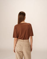 Fine knit v-neck top chocolatee Padoue_12892